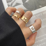 Gold Chain Rings Set