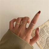 Gold Chain Rings Set