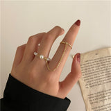 Gold Chain Rings Set