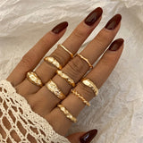 Gold Chain Rings Set