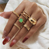 Gold Chain Rings Set