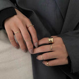 Gold Chain Rings Set