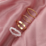 Gold Chain Rings Set