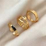 Gold Chain Rings Set