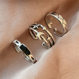 Gold Chain Rings Set