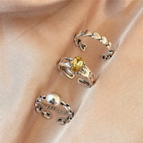 Gold Chain Rings Set