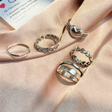 Gold Chain Rings Set