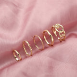 Gold Chain Rings Set