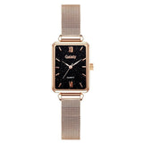 Green Dial Simple Rose Gold Luxury Women Watch