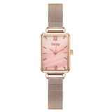 Green Dial Simple Rose Gold Luxury Women Watch